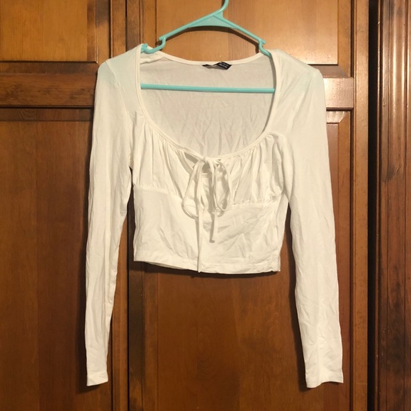 NWOT White Long Sleeve Crop Top Size Small SHEIN - Picture 4 of 7